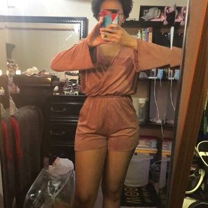 Charlotte Russe Mauve Suede Romper